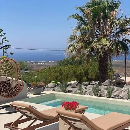 Willa Luxury Santorini 3 Bedroom Private Jetted Pool With Sea Sunset Views Finikia