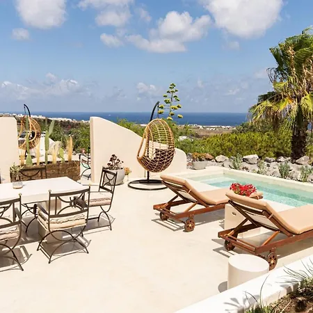 Willa Luxury Santorini 3 Bedroom Private Jetted Pool With Sea Sunset Views Finikia *