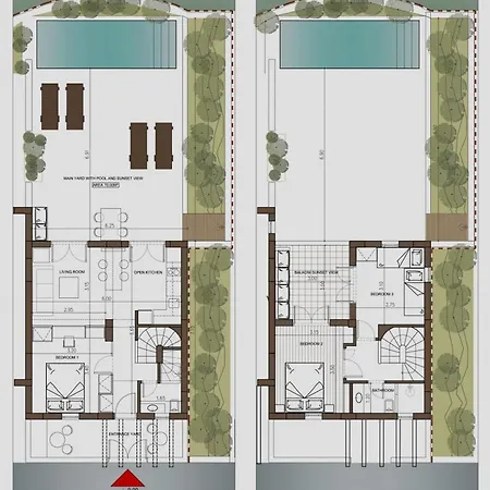 Luxury Santorini 3 Bedroom Private Jetted Pool With Sea View *